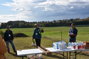 OMAFRA staff presenting to group at an ONFARM site in Cobourg