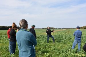 People in field at an ONFARM site in Lambton County